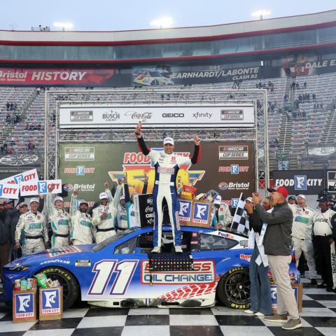 Denny Hamlin gives Joe Gibbs Racing its second consecutive victory of the season, winning this past Sunday at Bristol Motor Speedway.