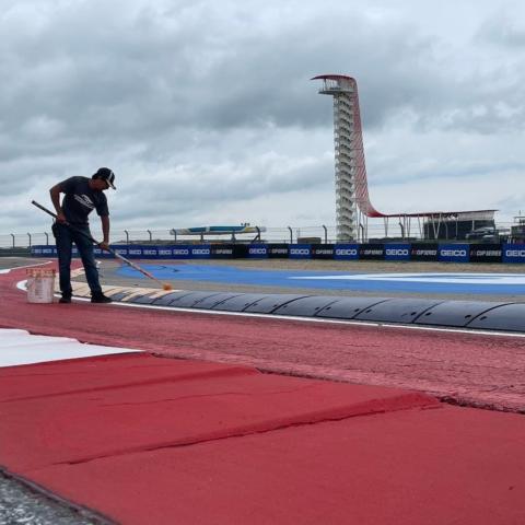 Speedway Motorsports team members used more than 5,000 gallons of paint, enough to cover 35 football fields, to get Circuit of The Americas ready for the EchoPark Automotive Texas Grand Prix NASCAR Cup Series weekend.  